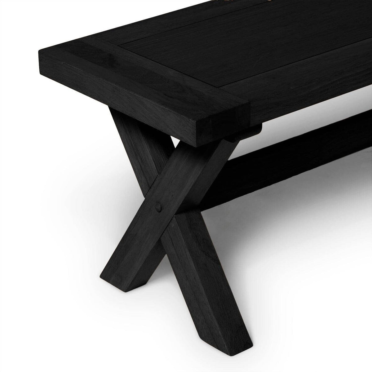 OUTLET - Charlotte 3 Seater Dining Bench - Black Oak