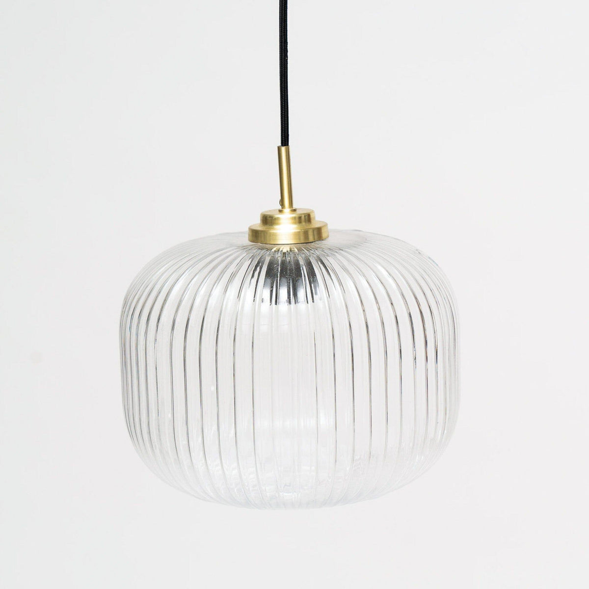 OUTLET - Elland 25cm Single Glass Pendant Light - Gold