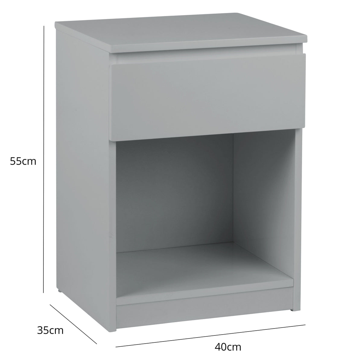 OUTLET - Clemmie Bedside Table - High Gloss - Grey