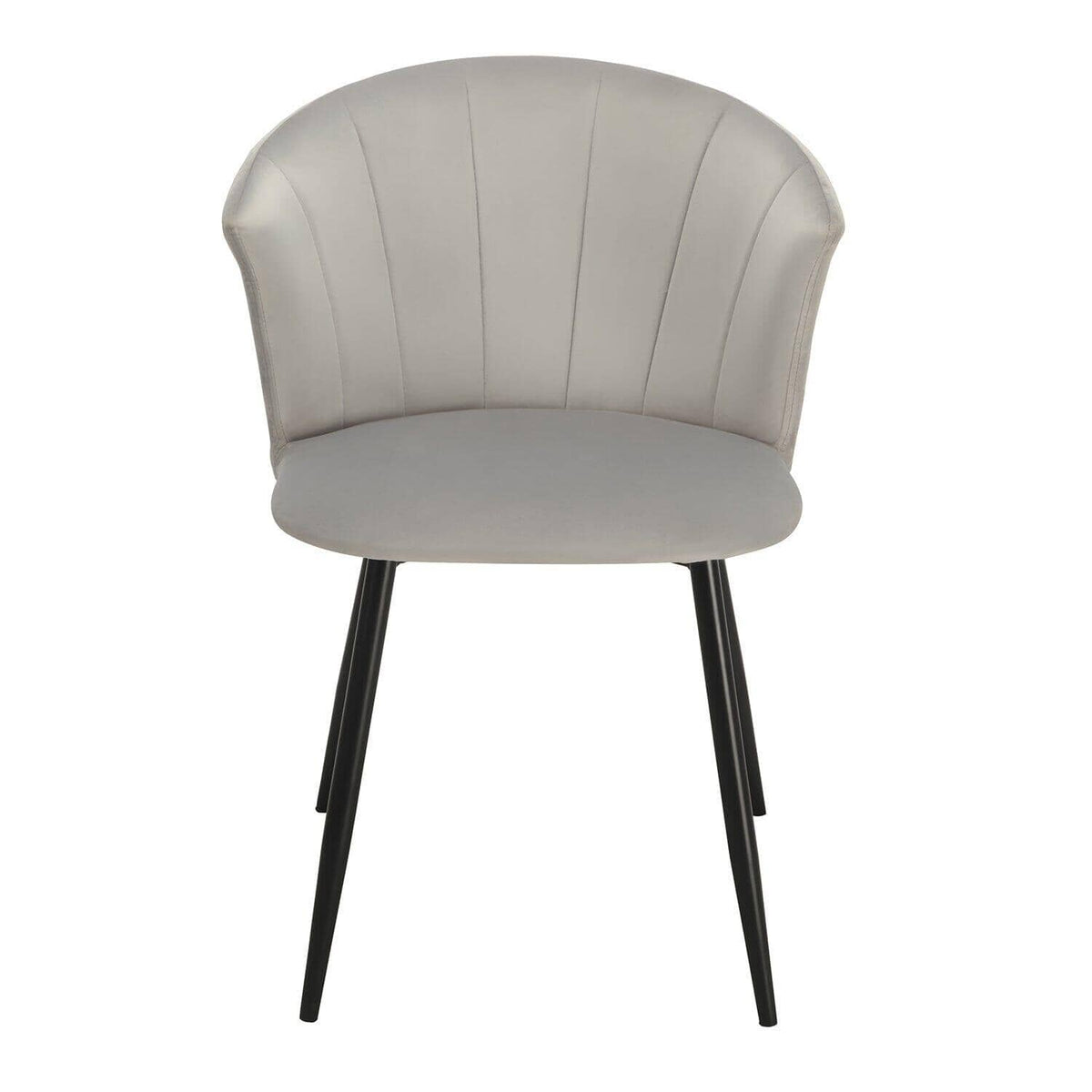 OUTLET - Cleo Grey Dining Chairs - Set of 2 - Black Legs
