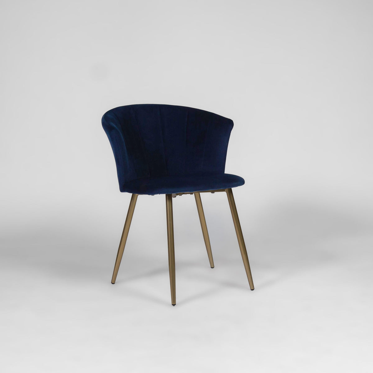 OUTLET - Cleo Blue Dining Chairs - Set of 2 - Gold Legs