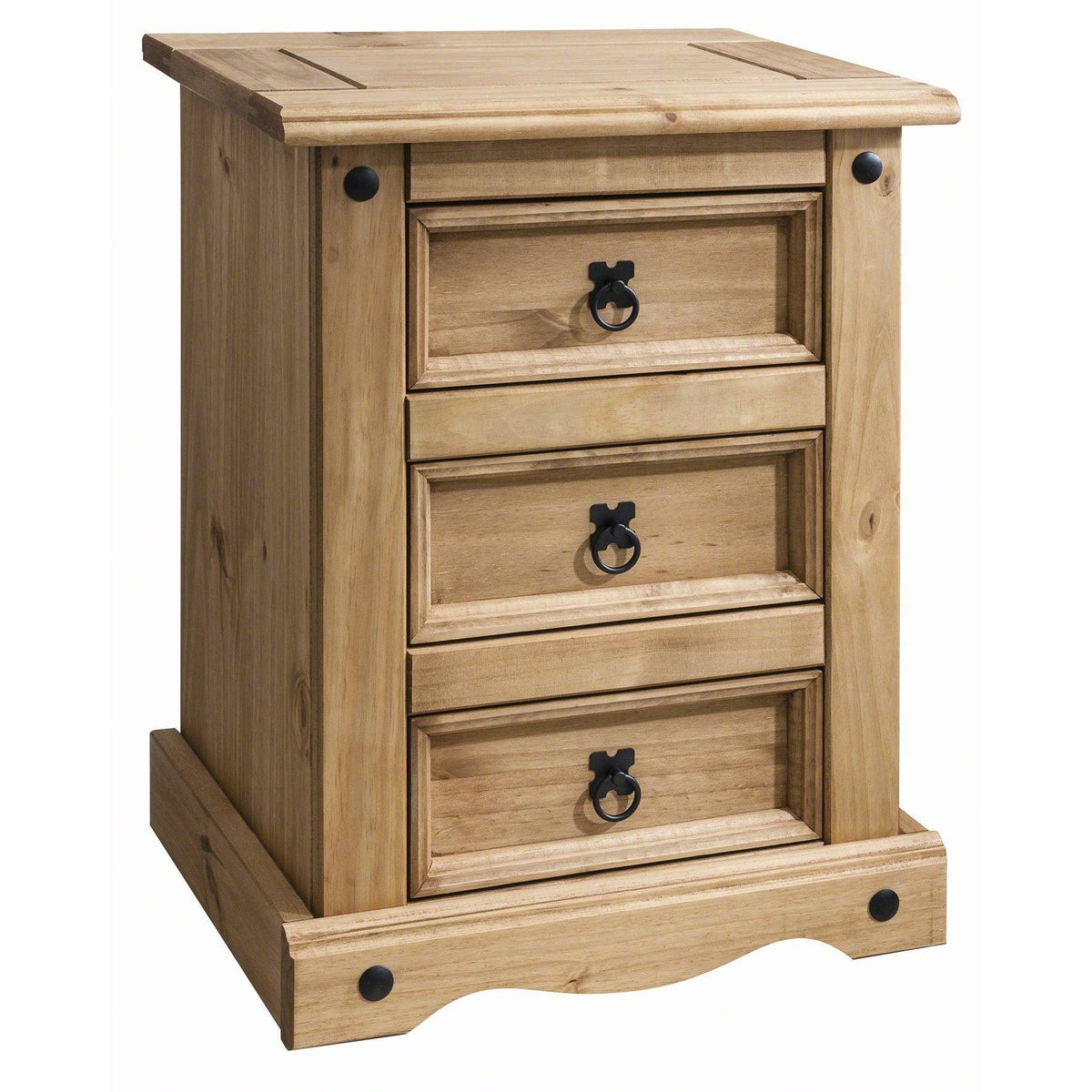 Outlet - Corona Bedside Table - 3 Drawers