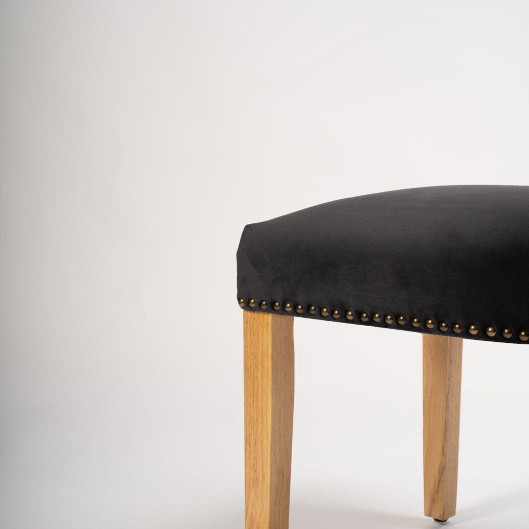 OUTLET - Edward Black Dining Chairs - Set of 2 - Light Wood Legs