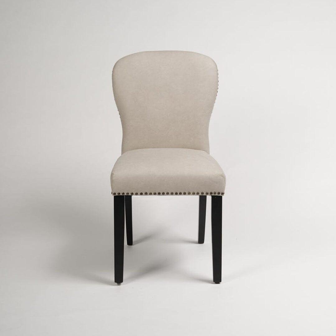 OUTLET - Edward Stone Faux Leather Dining Chairs - Set of 2 - Black Oak Legs