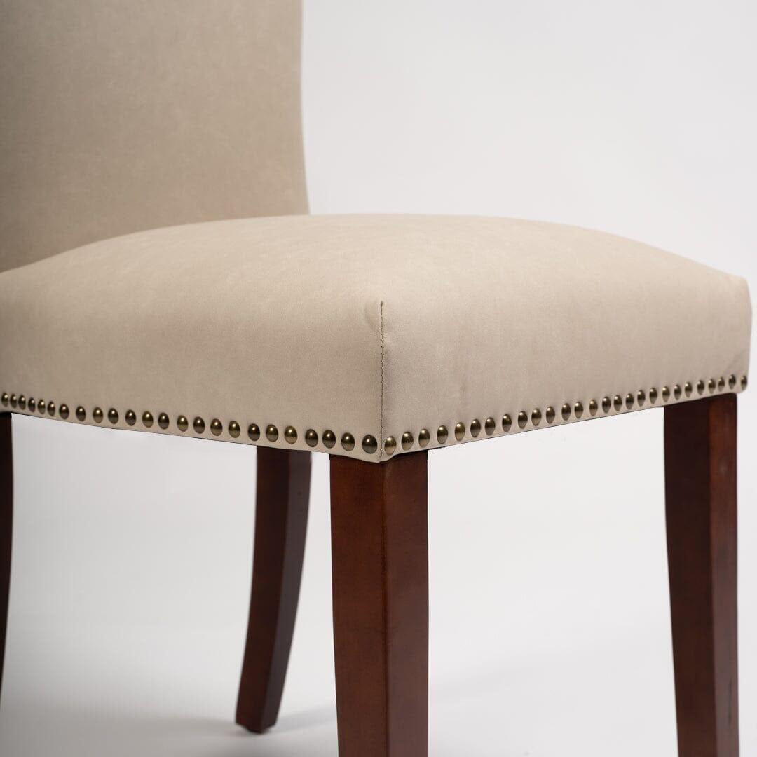 OUTLET - Edward Stone Faux Leather Dining Chairs - Set of 2 - Dark Oak Legs