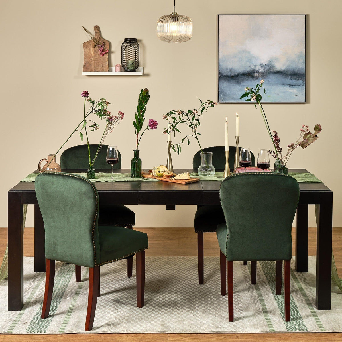 OUTLET - Edward Green Dining Chairs - Set of 2 - Dark Wood Legs