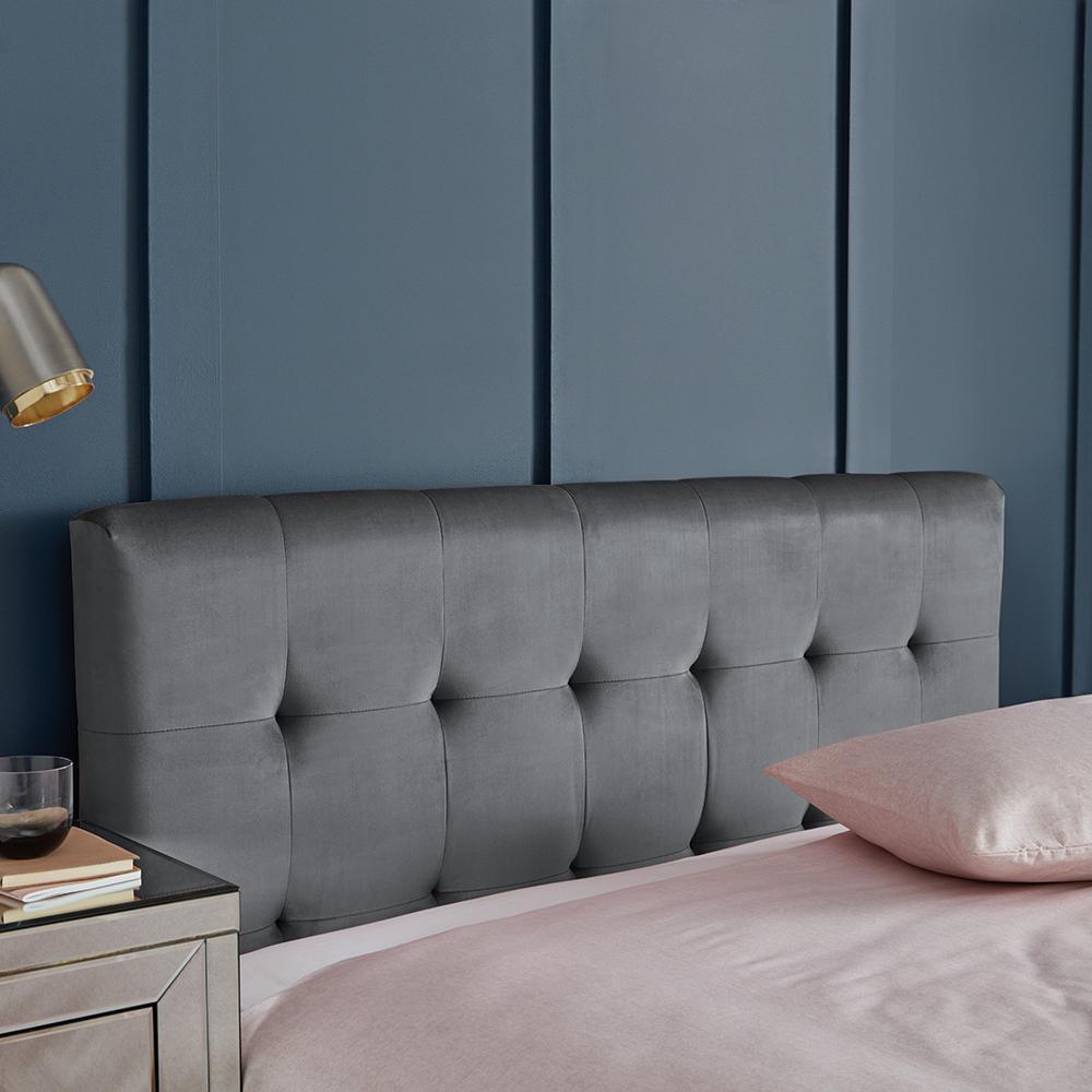 Outlet - Elle Double Ottoman Bed - Grey Velvet