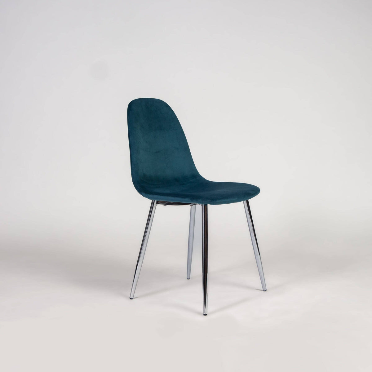 OUTLET - Ellis Teal Dining Chairs - Set of 2 - Chrome Legs