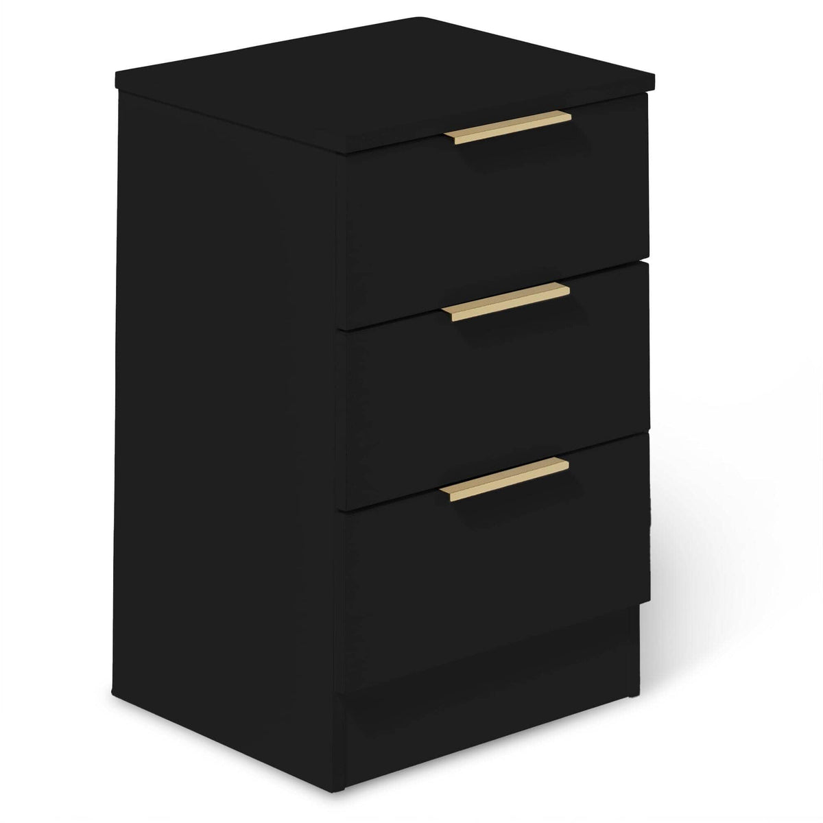 OUTLET - Essie 3 Drawer Bedside Table - Black
