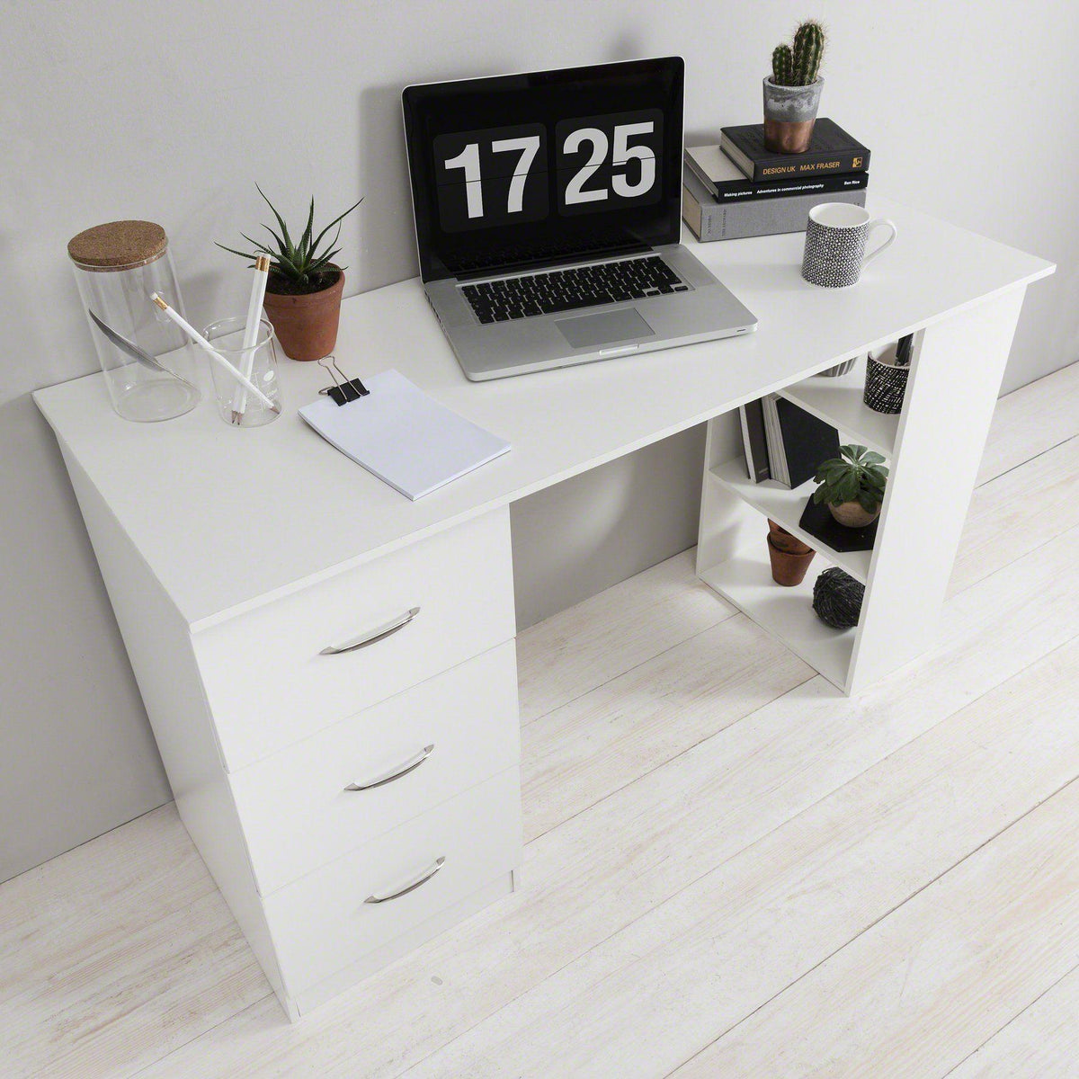 OUTLET - Essie White Desk with Drawers