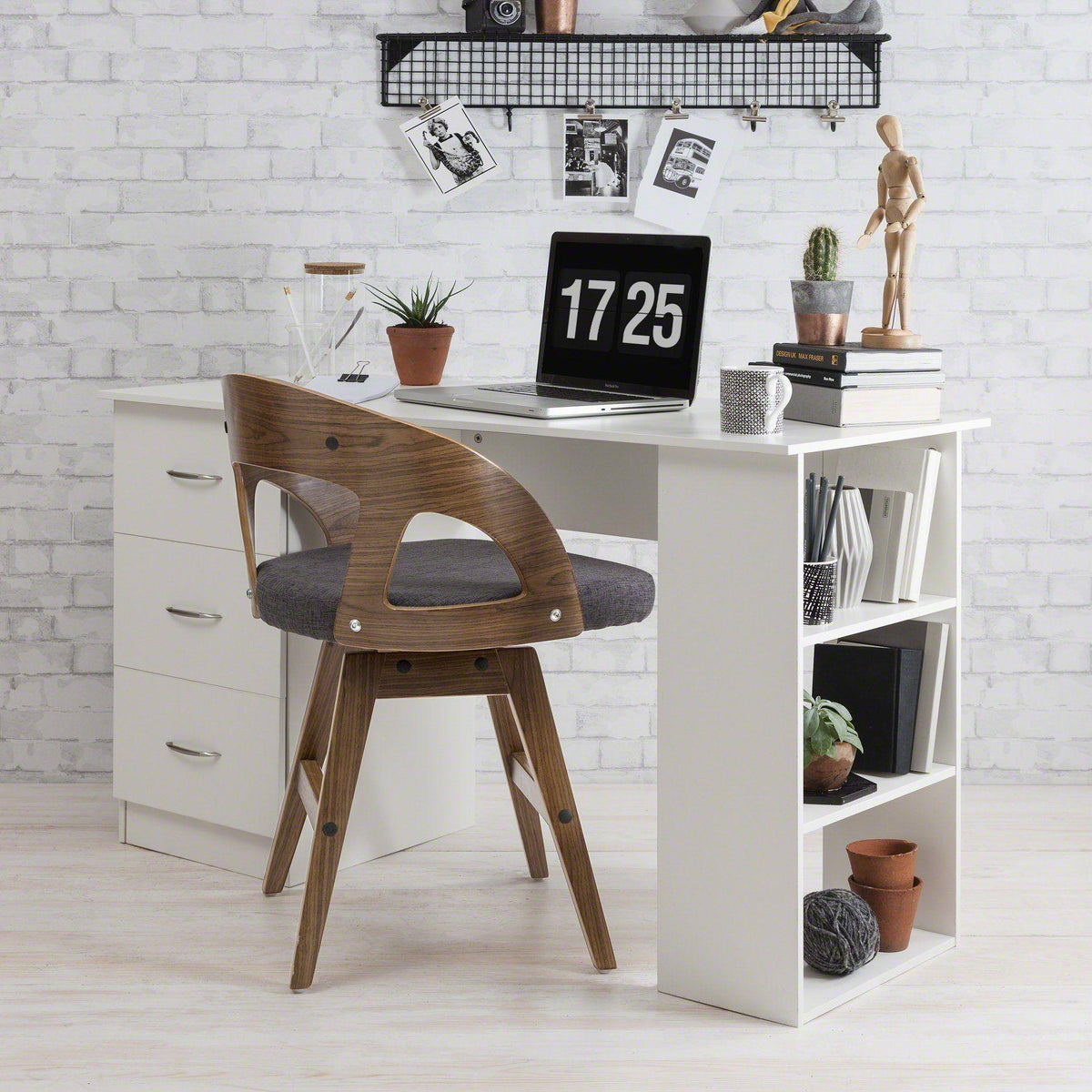 OUTLET - Essie White Desk with Drawers
