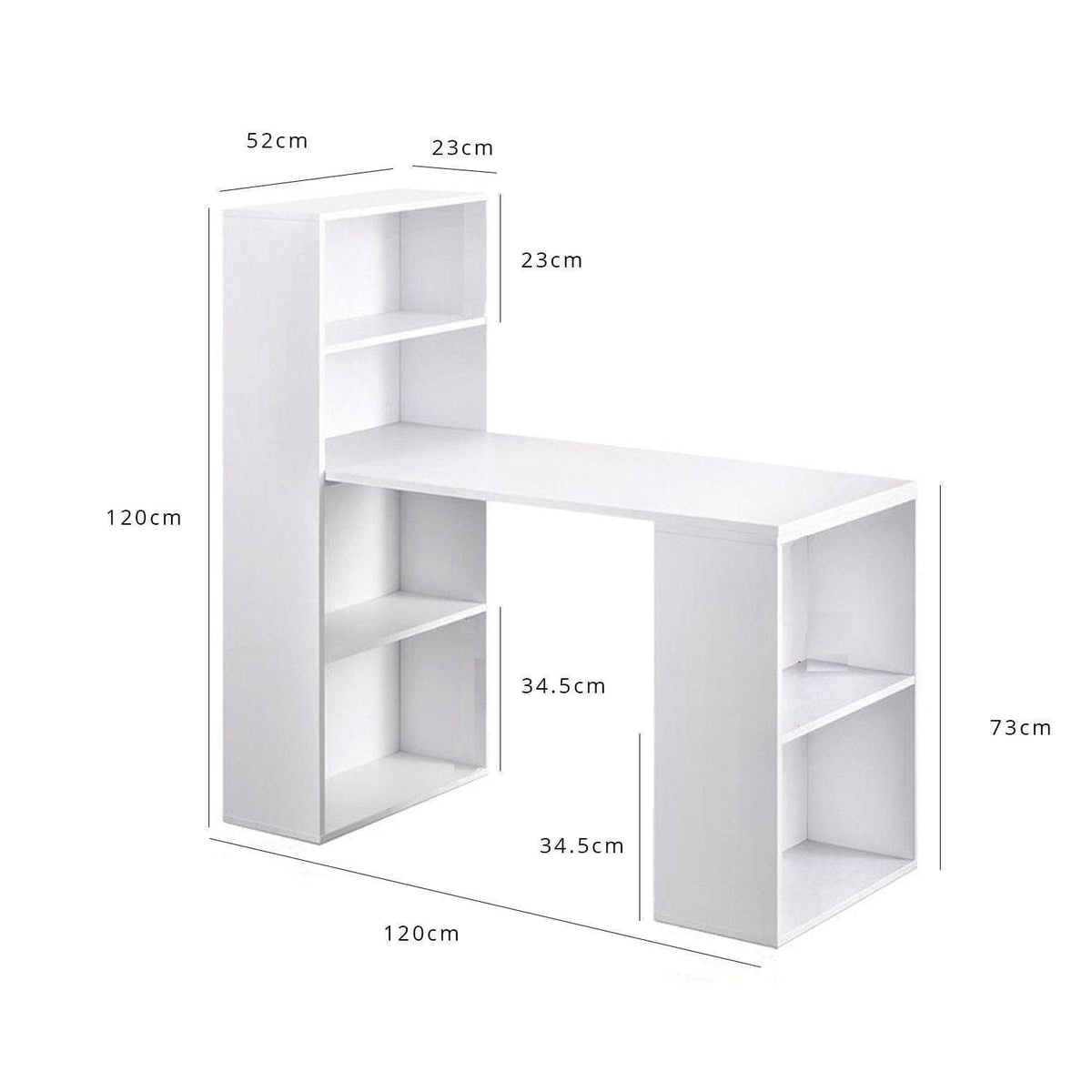 Outlet - Essie Desk with Shelves - White
