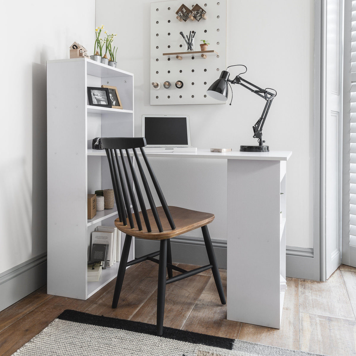 OUTLET - Essie Desk with Shelves - White