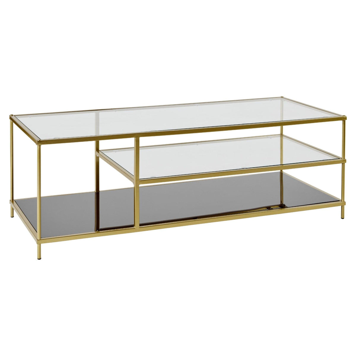 OUTLET - Evelyn Glass Coffee Table - Gold Legs