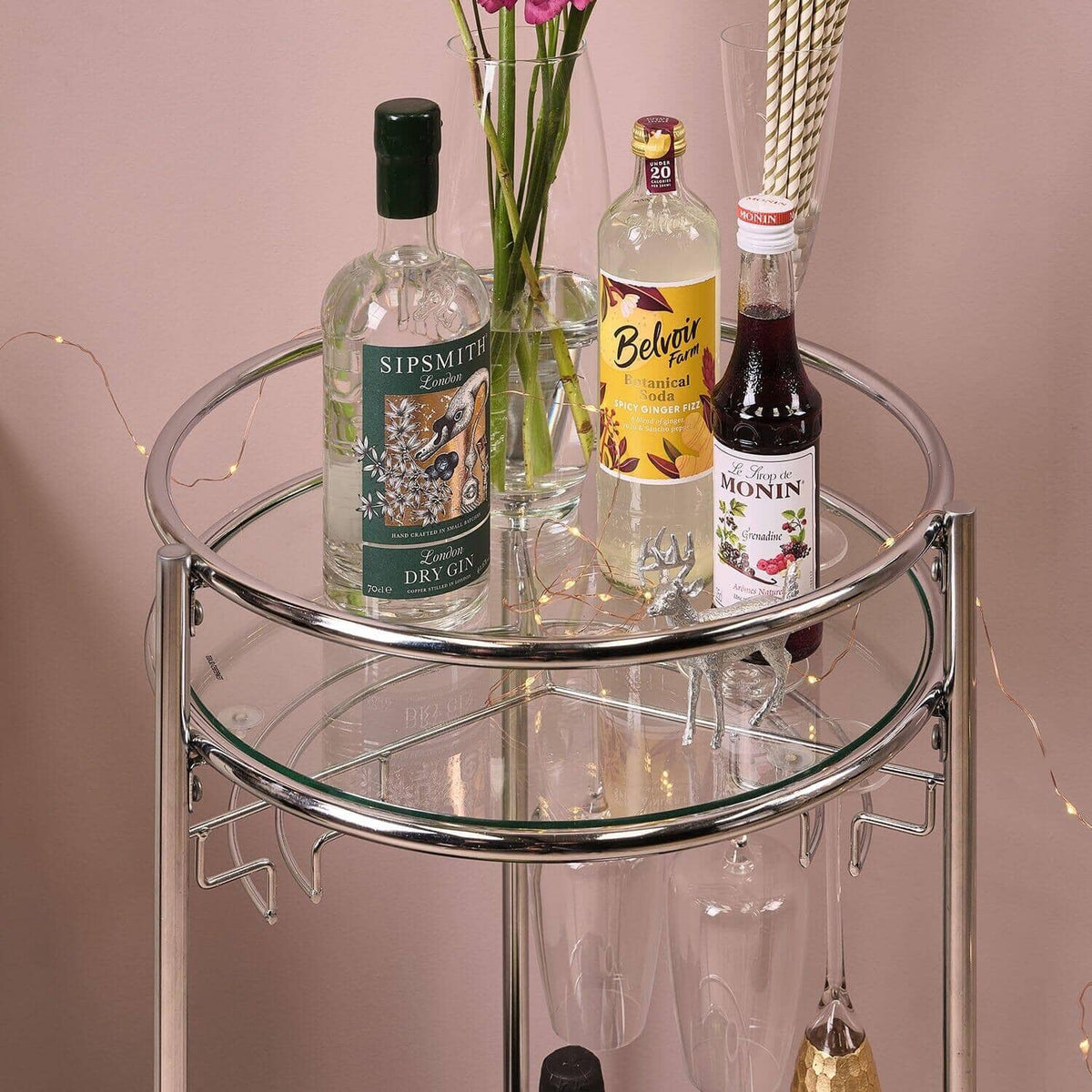 Outlet - Evelyn Drinks Trolley - Chrome