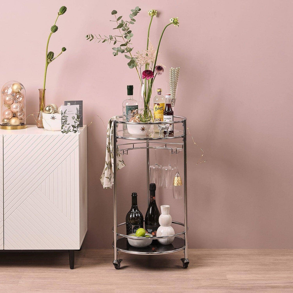 Outlet - Evelyn Drinks Trolley - Chrome