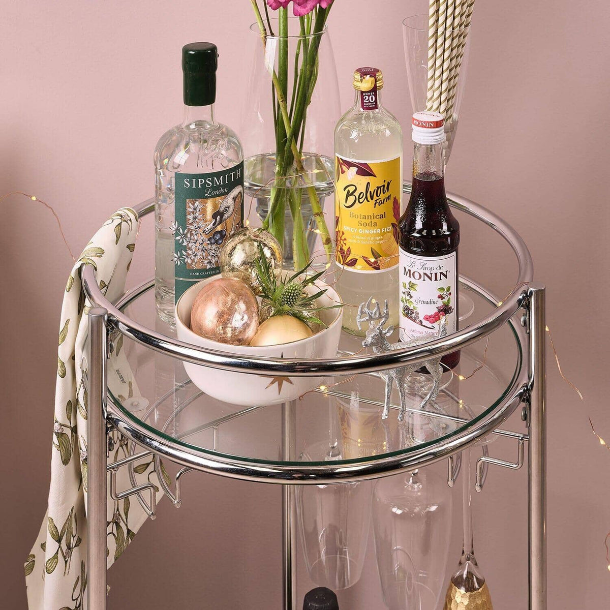 Outlet - Evelyn Drinks Trolley - Chrome