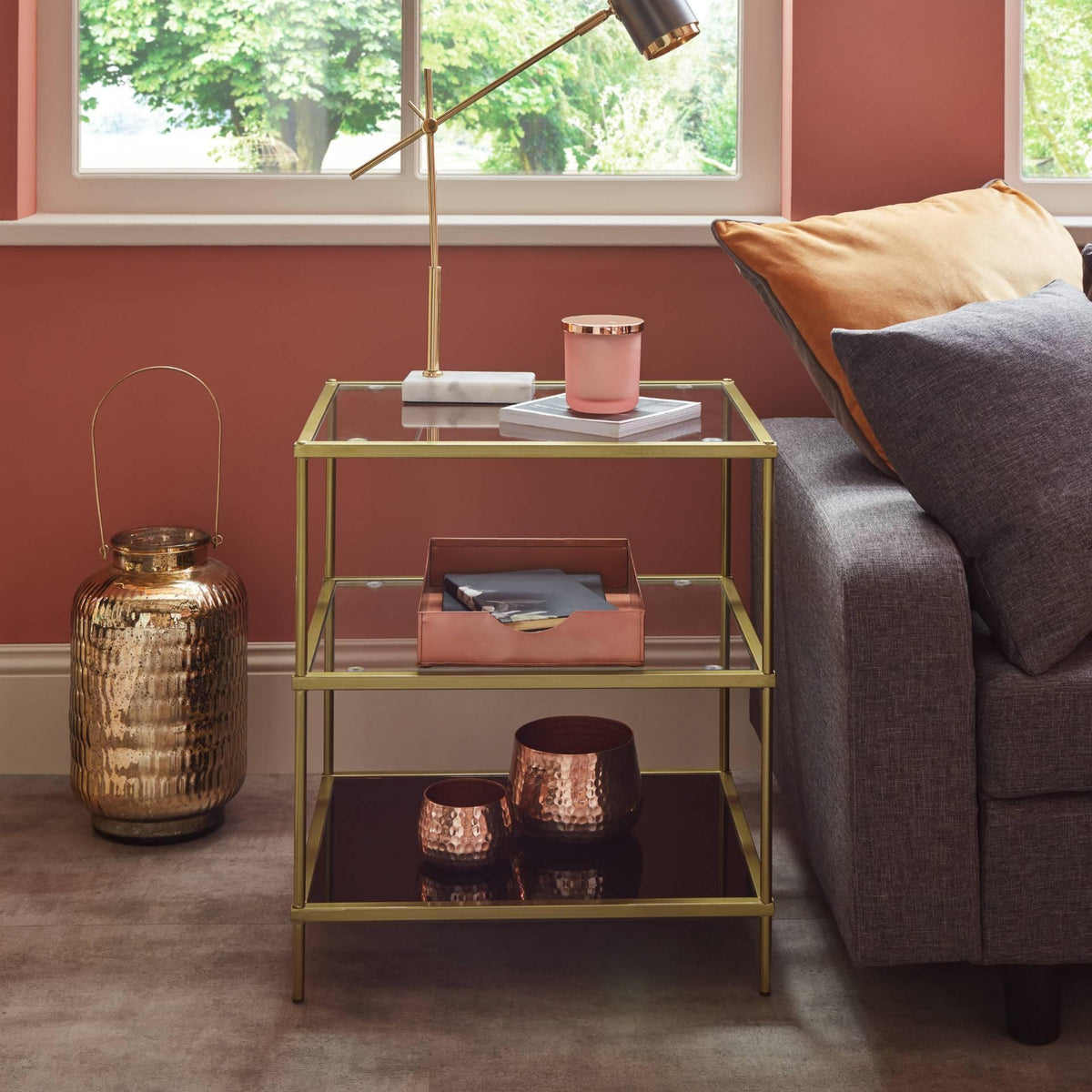 OUTLET - Evelyn Gold Side Table