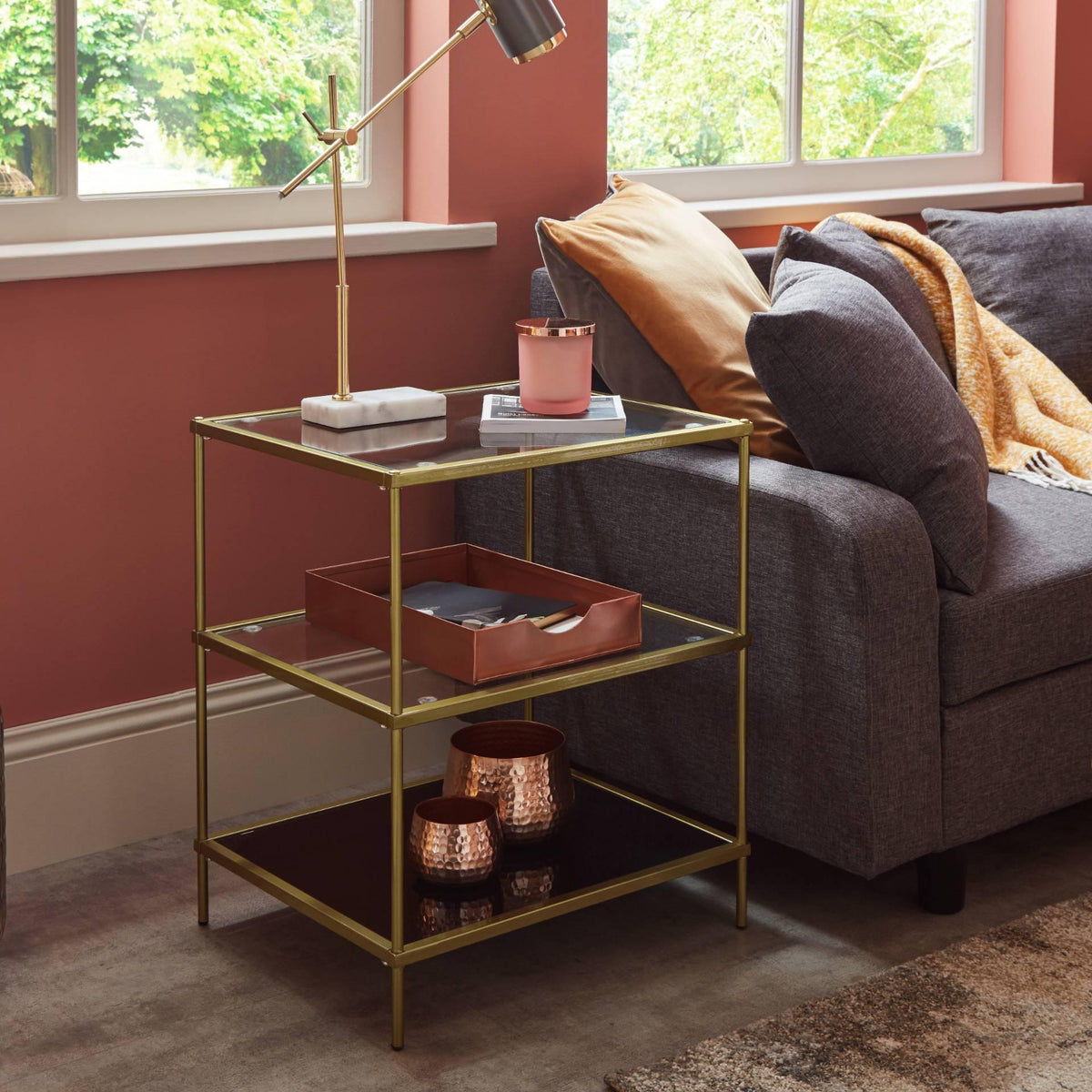 OUTLET - Evelyn Gold Side Table