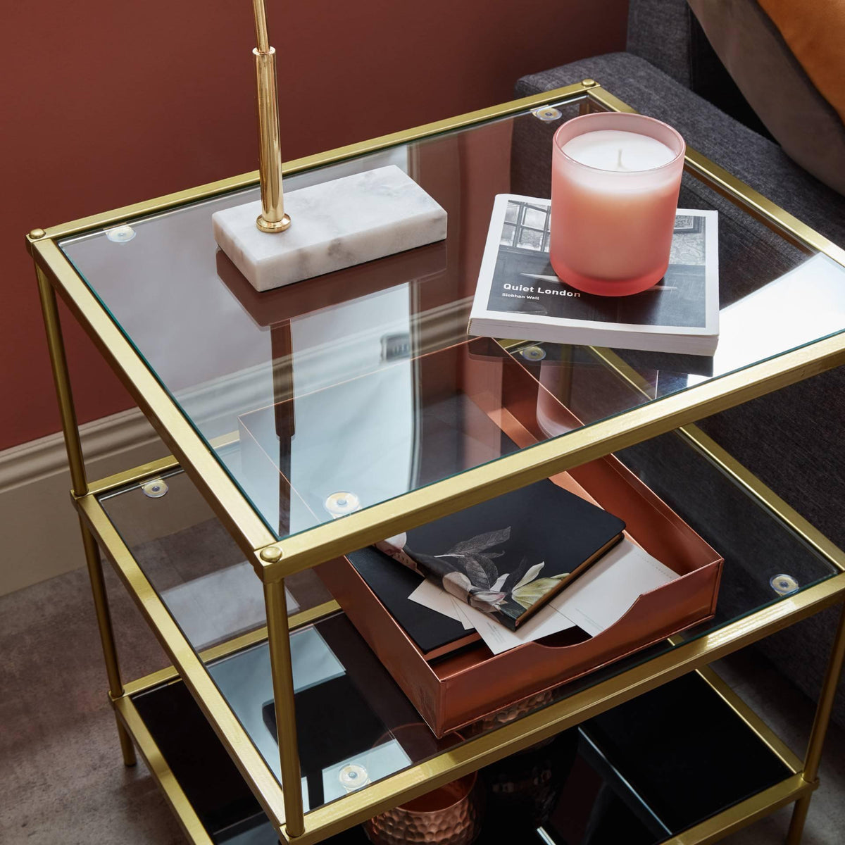 OUTLET - Evelyn Gold Side Table