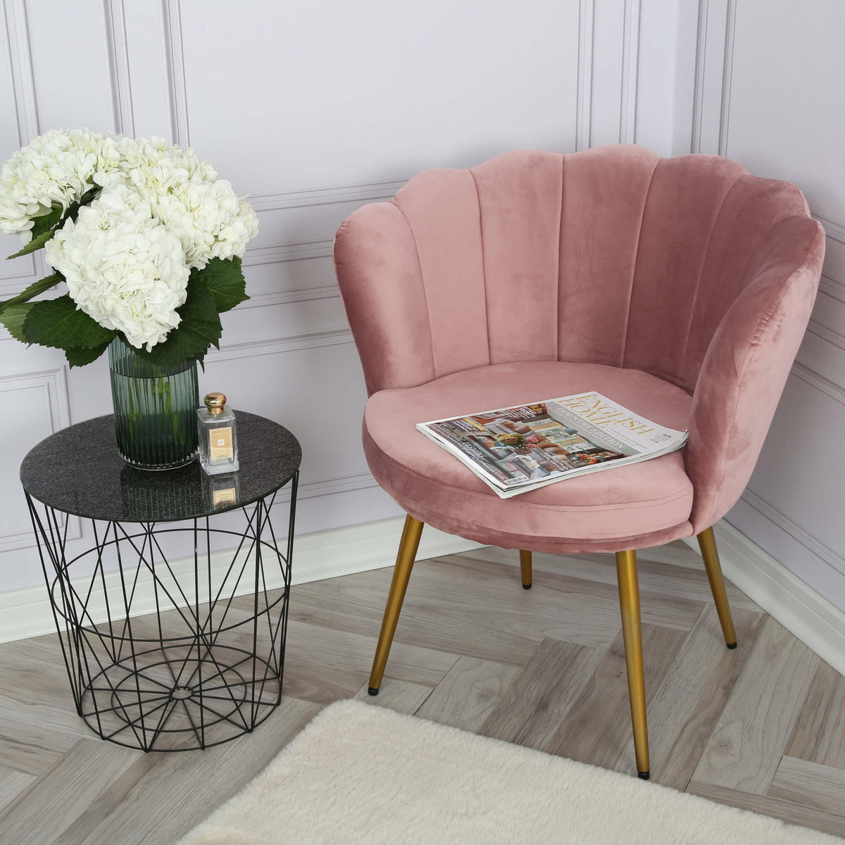 Outlet - Flora Accent Chair - Scalloped - Blush Pink