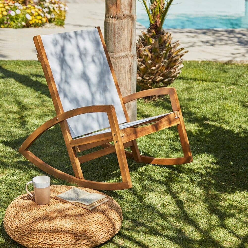 Outlet - Freddie Wooden Garden Rocking Chair - White