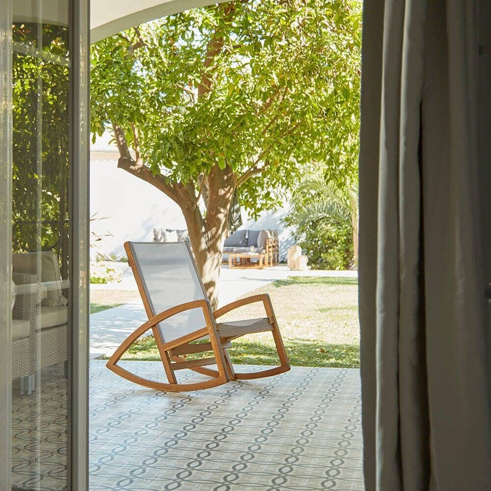 Outlet - Freddie Wooden Garden Rocking Chair - White
