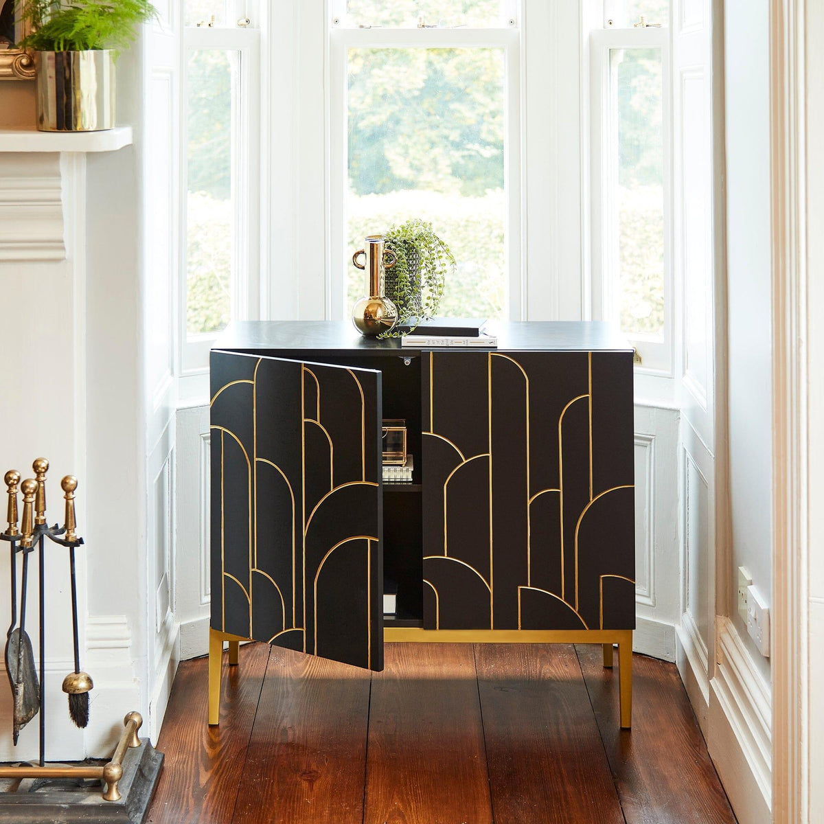 OUTLET - Gatsby 2 Door Small Sideboard - Noir Black