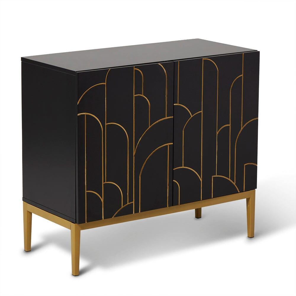 OUTLET - Gatsby 2 Door Small Sideboard - Noir Black