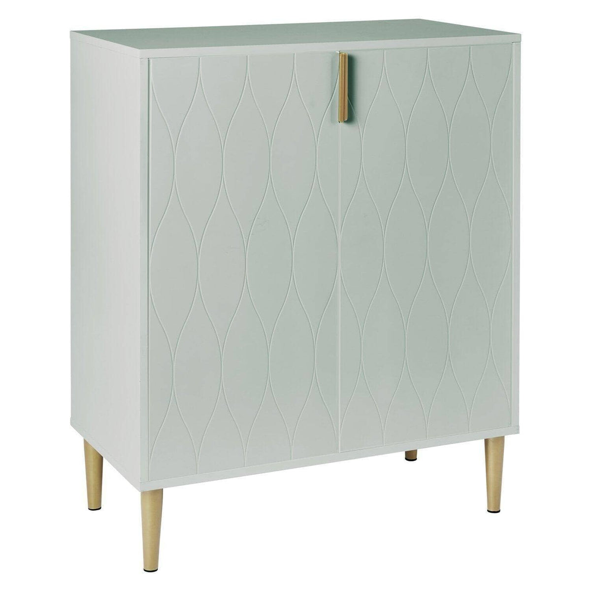 Outlet - Gloria Small Sideboard - Pale Sage Green & Brass Effect