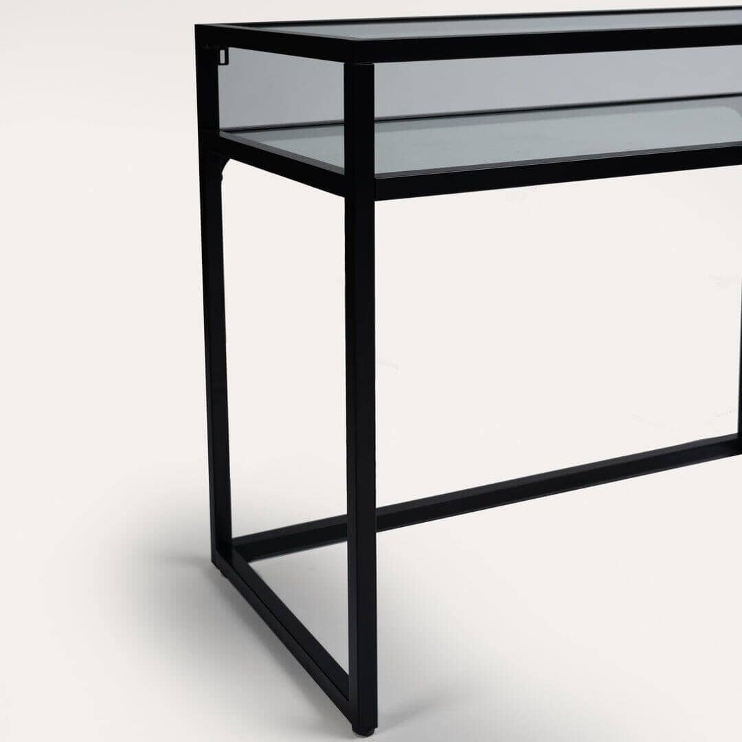 OUTLET - Harris Glass Console Table - Black Frame