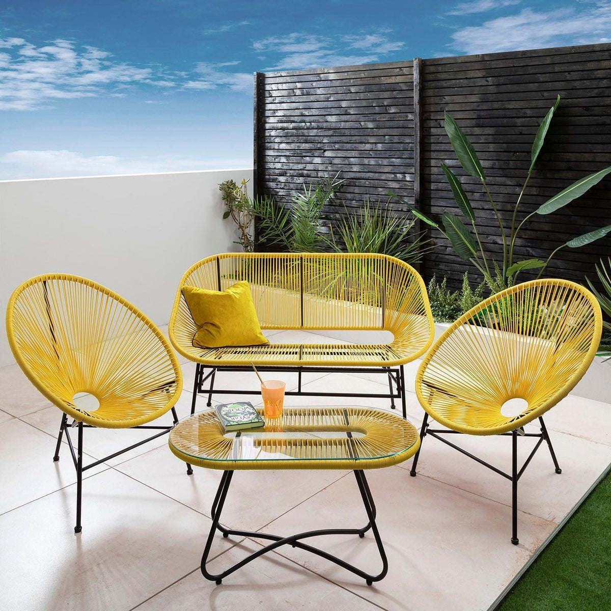 Outlet - Hebe Garden Sofa Set - Yellow