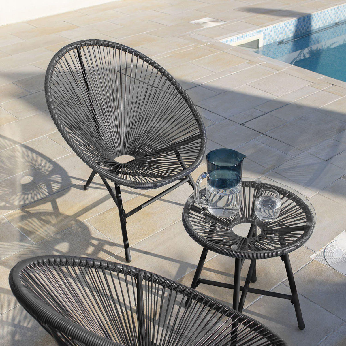 Outlet - Hebe String Bistro Set - Grey