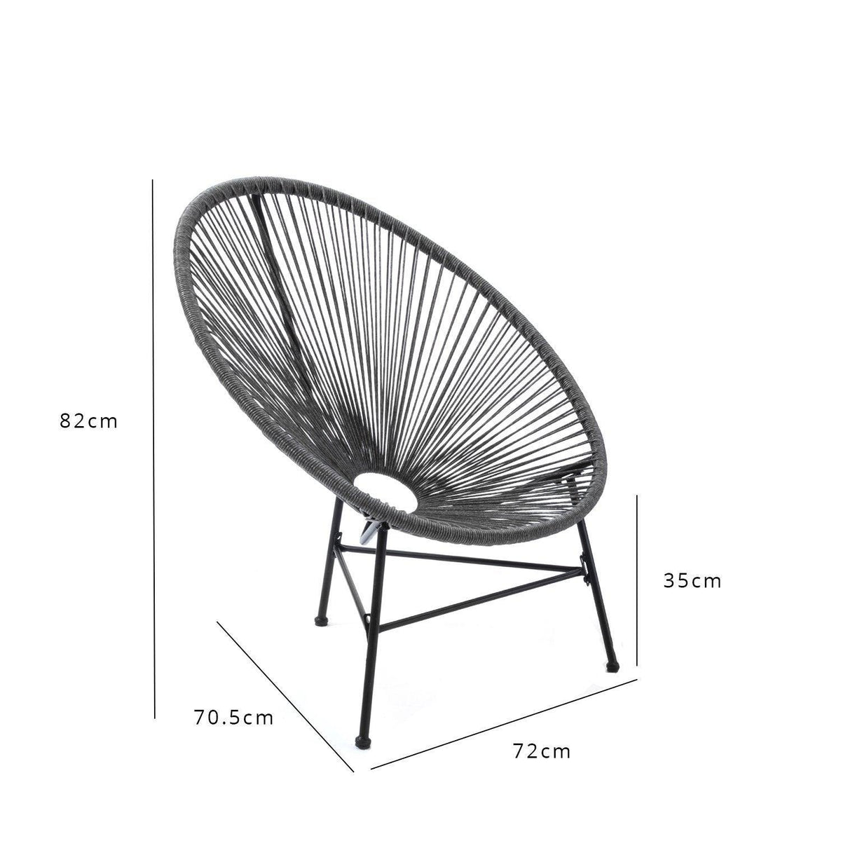 Outlet - Hebe String Bistro Set - Grey