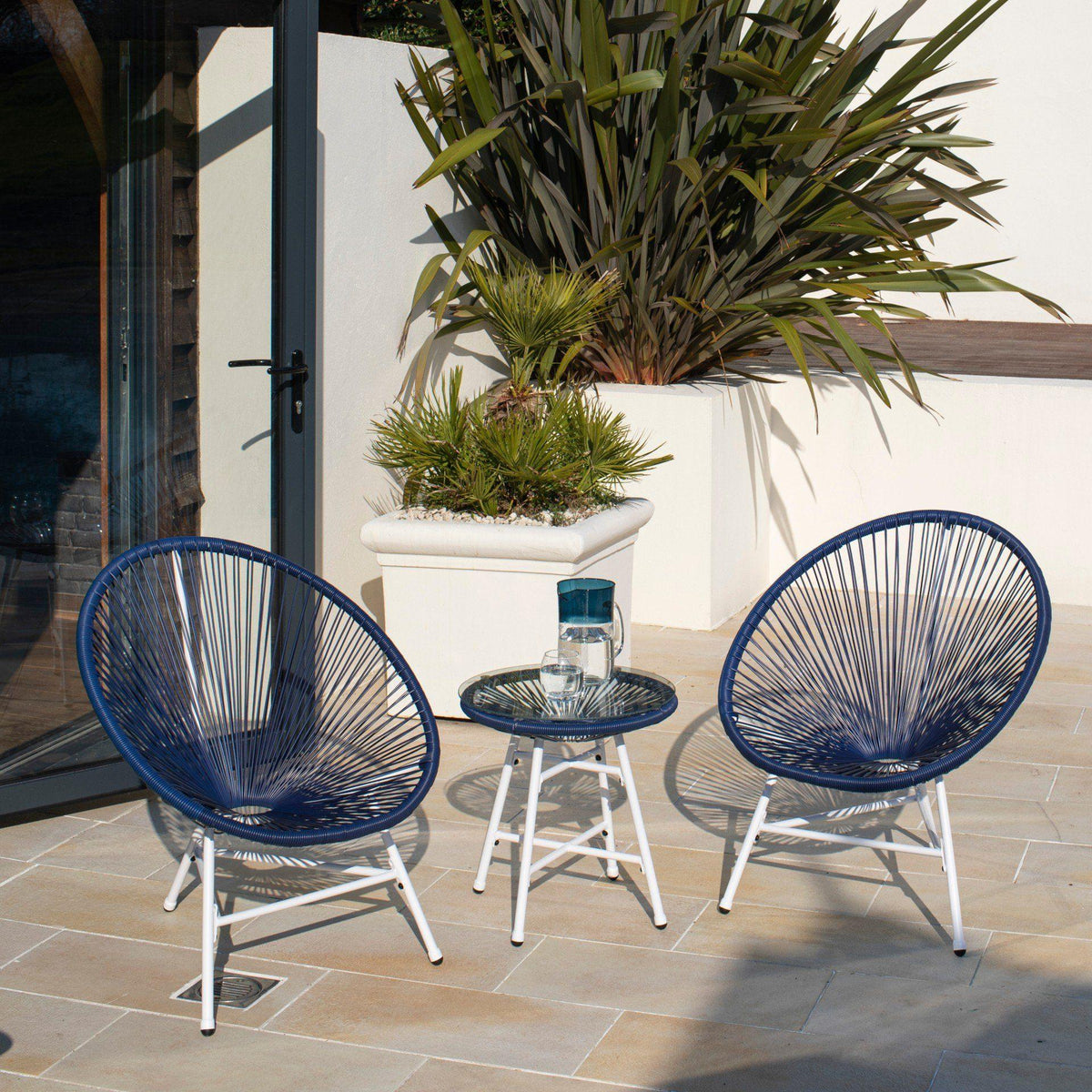Outlet - Hebe String Bistro Set - Navy Blue