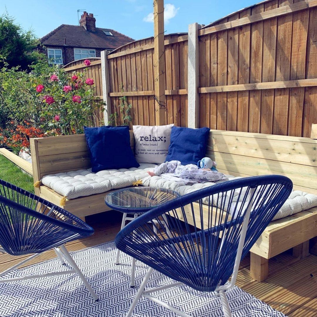 Outlet - Hebe String Bistro Set - Navy Blue