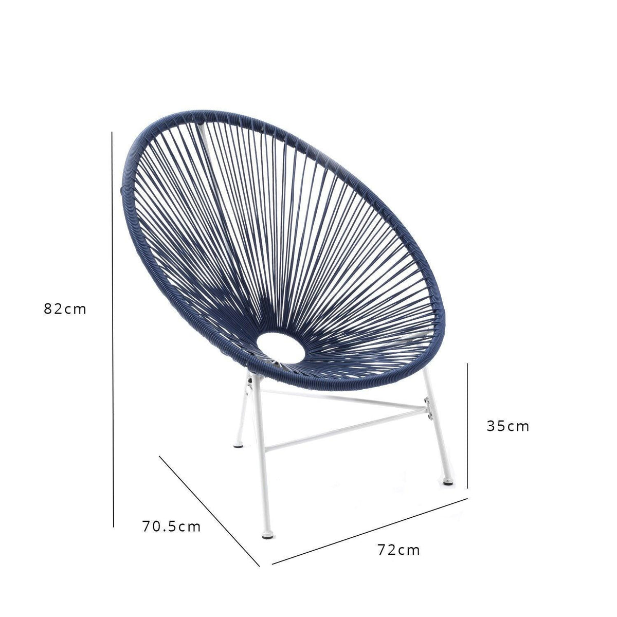 Outlet - Hebe String Bistro Set - Navy Blue