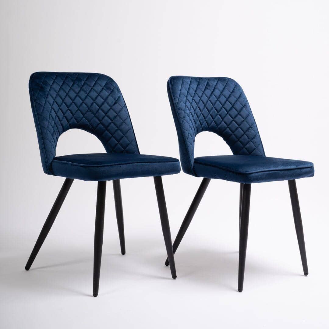 Outlet - Hope Dining Chair - Set of 2 - Dark Blue
