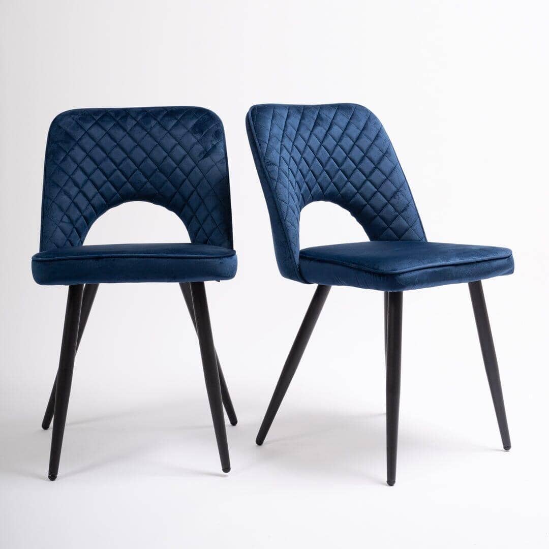 Outlet - Hope Dining Chair - Set of 2 - Dark Blue