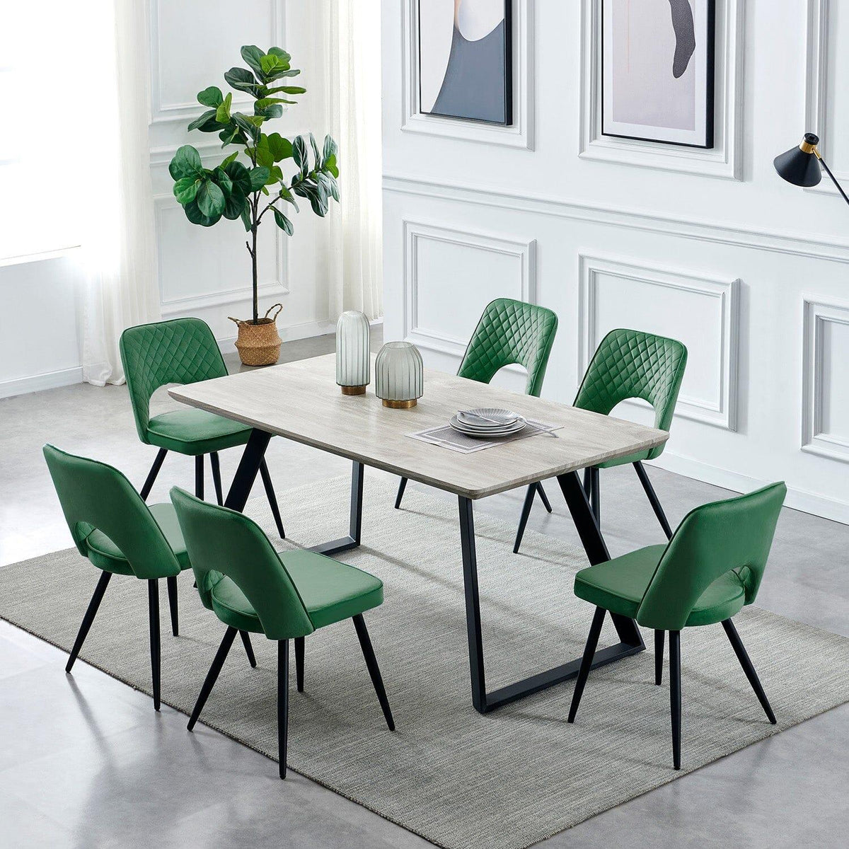 Outlet - Hope Dining Chair - Set of 2 - Dark Green