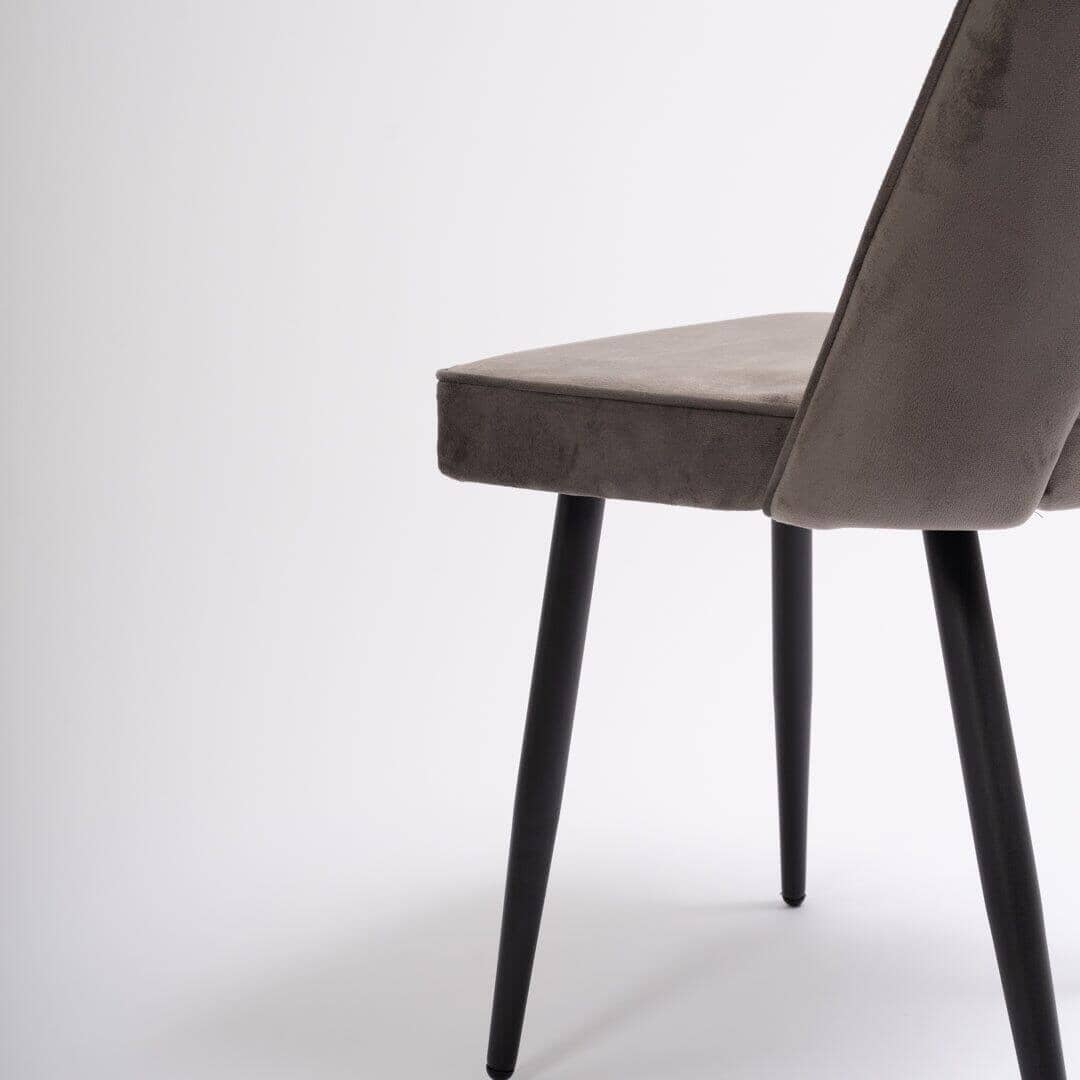 OUTLET - Hope Dark Grey Dining Chair - Set of 2 - Black Legs