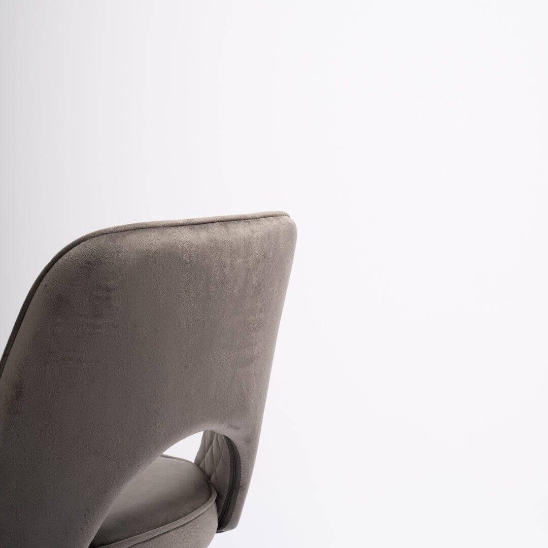 OUTLET - Hope Dark Grey Dining Chair - Set of 2 - Black Legs