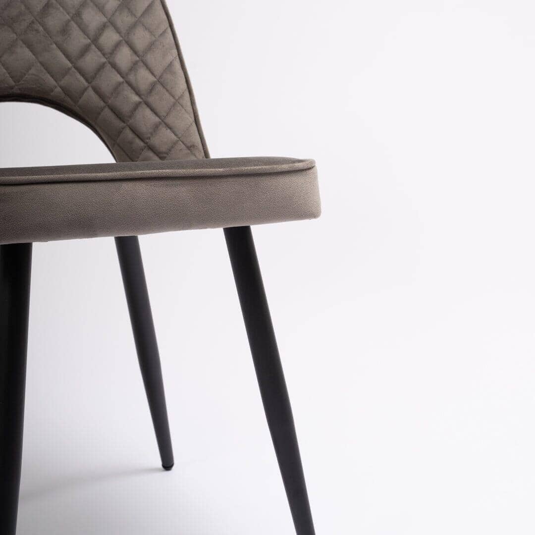 OUTLET - Hope Dark Grey Dining Chair - Set of 2 - Black Legs