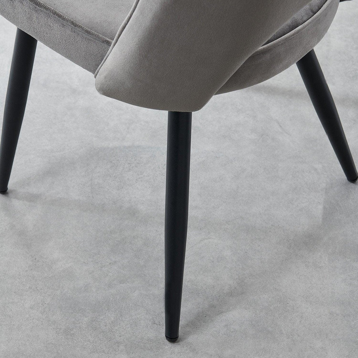 OUTLET - Hope Dark Grey Dining Chair - Set of 2 - Black Legs