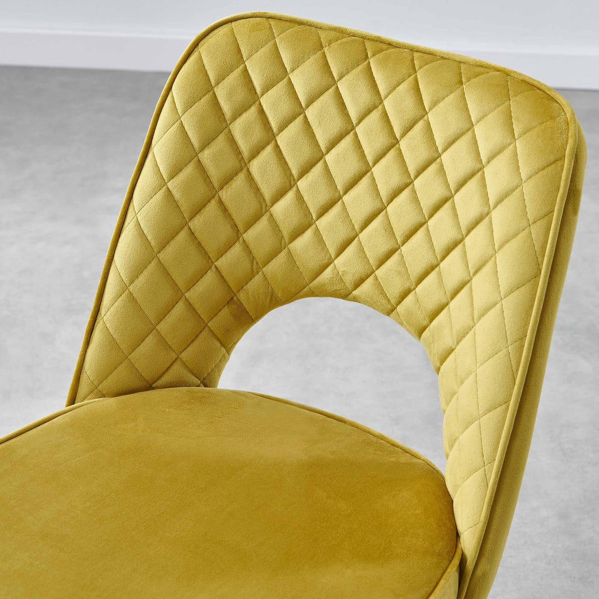 OUTLET - Hope Ochre Yellow Dining Chair - Set of 2 - Black Legs