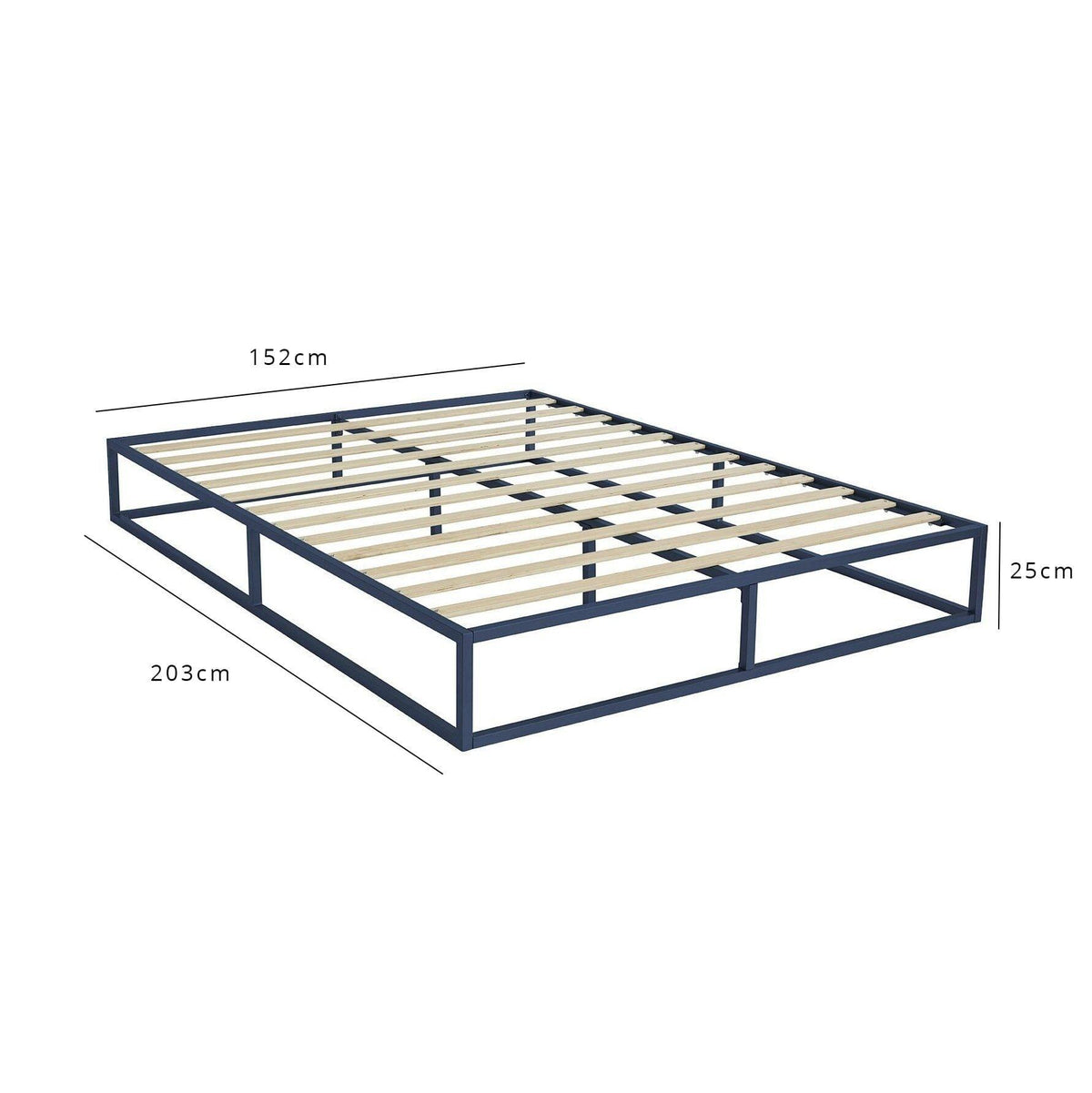 Outlet - Indy King Size Platform Bed - Blue Metal