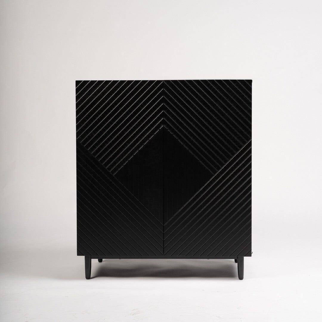 OUTLET - Jack 2 Door Small Sideboard - Geometric Black
