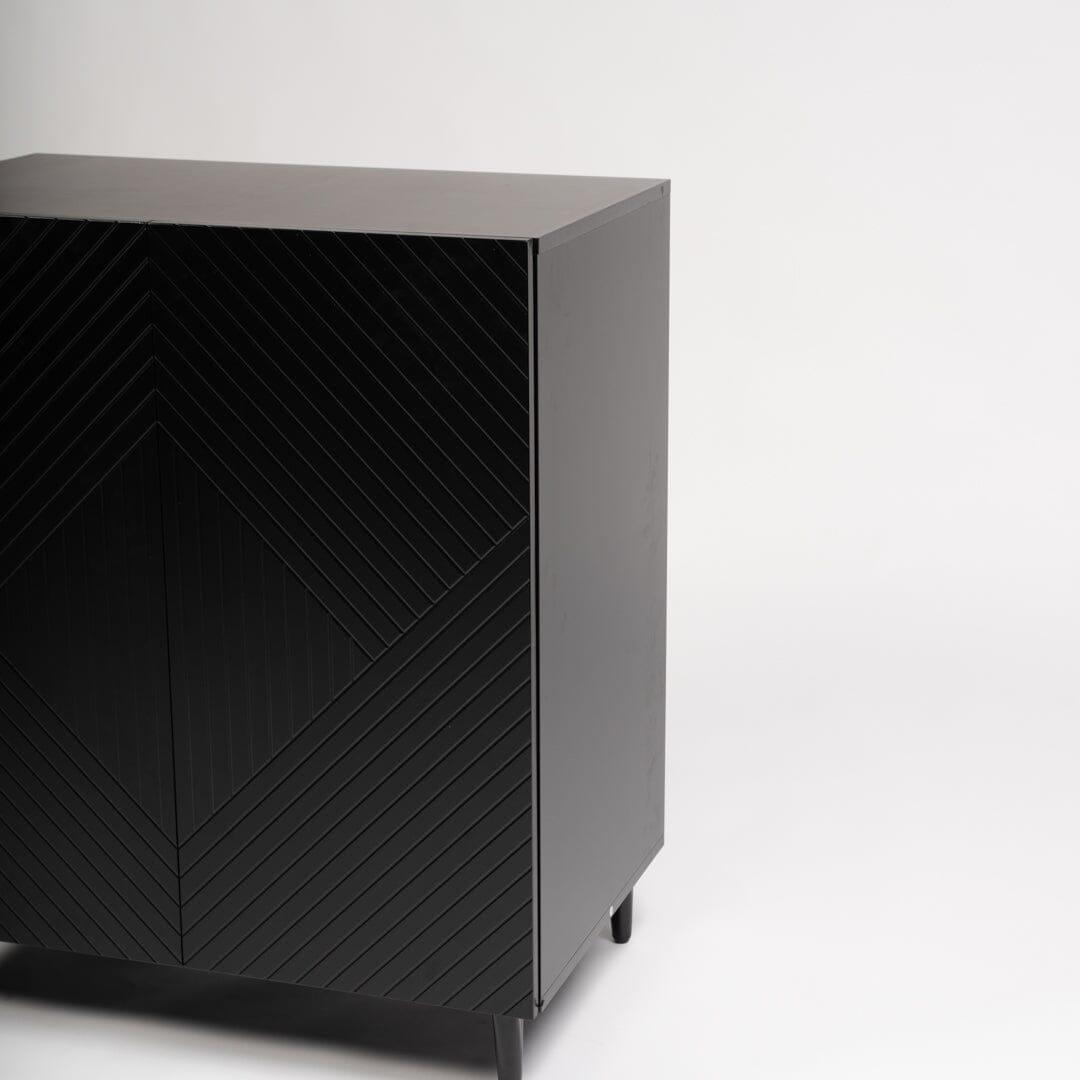 OUTLET - Jack 2 Door Small Sideboard - Geometric Black