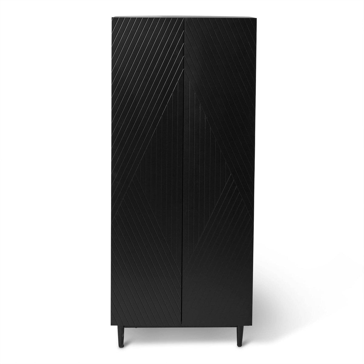 OUTLET - Jack Geometric Shoe Cabinet - 2 Door -  Black