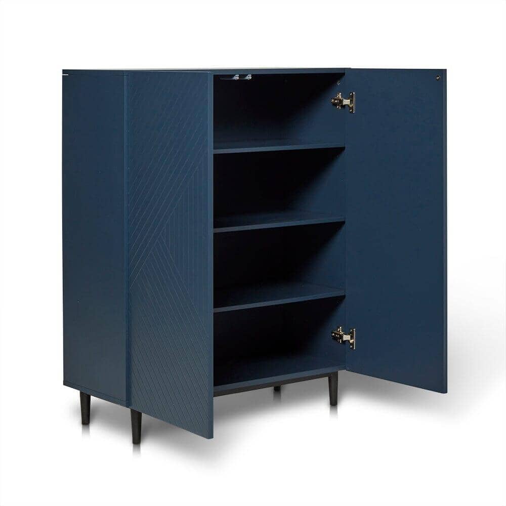 OUTLET - Jack Geometric Small Shoe Cabinet - 2 Door - Blue